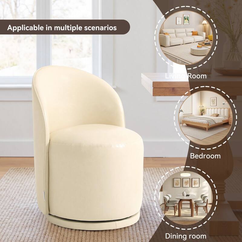 23" W Upholstered Swivel Side Chair for Dining Room, Balcony, Parlour
