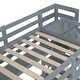 preview thumbnail 16 of 55, Twin over Twin Castle Bunk Bed with Drawers, Shelves and Slide, Gray
