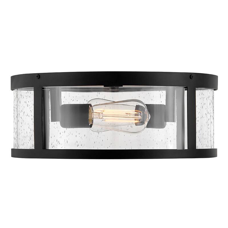 Lark 82053 Alfie 2 Light 14" Wide Flush Mount Drum Outdoor Ceiling