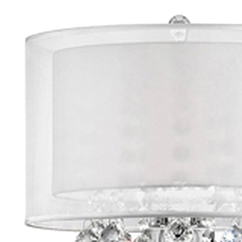 Twisted Crystal Accent Floor Lamp with Dual Fabric Shade, Clear
