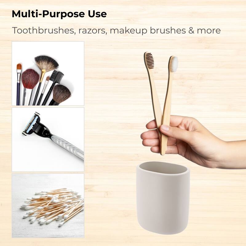 Oval Toothbrush Holder - 3.5 L x 2.5 W x 4 H