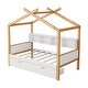 preview thumbnail 7 of 6, White Twin Size Wooden House Bed with Bookshelf & 2 Drawers
