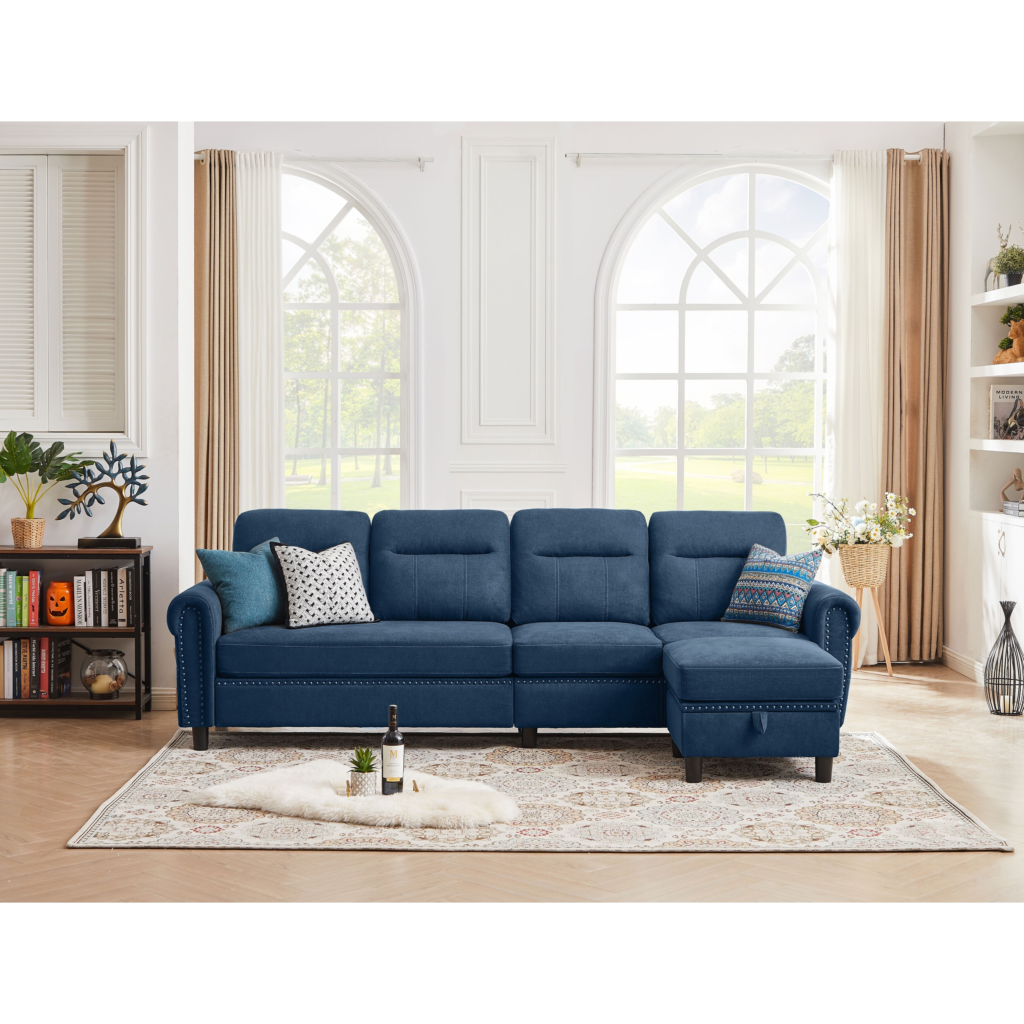 4 seater sofa bed with storage outlet