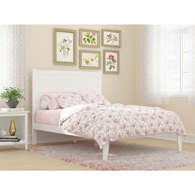 Full Size Bed Frame - Modern Platform Bed with Charging Station - Home Bedroom Furniture