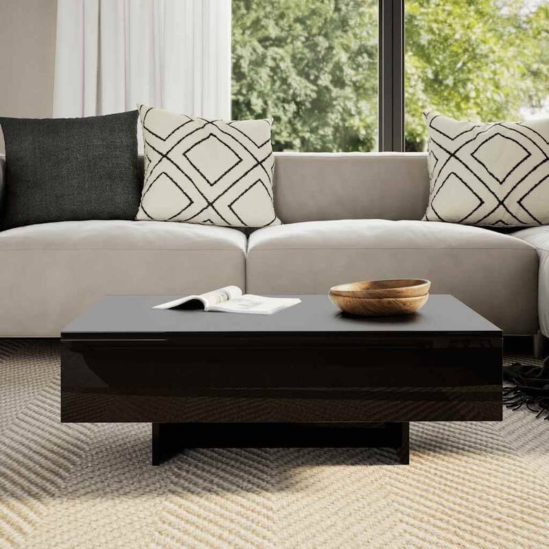 vidaXL Coffee Table, High Gloss Finish, 33.5x21.7x12.2 Inches, White - 20.9" x 10.6" x 11.2" (L x W x H)