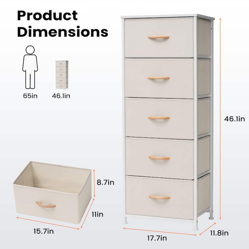 Pellebant 5 Drawers Vertical Storage Tower Organizer