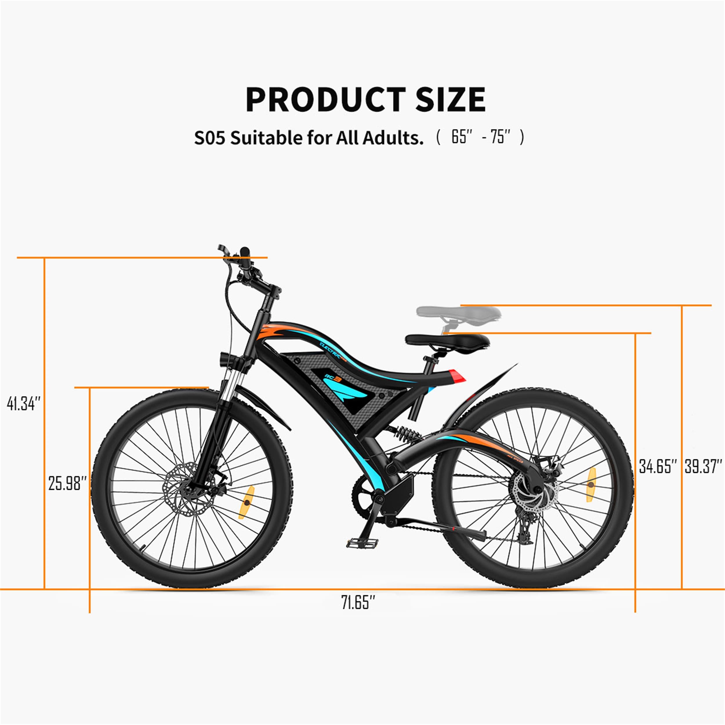 500W 26"-Electric Bike Mountain Bicycle Adults Commuter Ebike 48V BIG us Gift / 