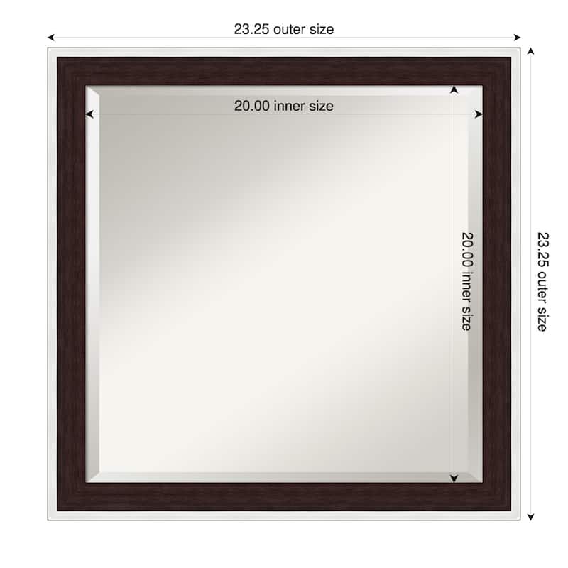 Maya Beveled Framed Wall Mirror - 23 x 23 in - Maya Espresso Silver