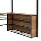 preview thumbnail 12 of 24, Full Size Metal Loft Bed with 3 Layers of Shelves and L-shaped Desk for Home