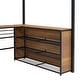 preview thumbnail 37 of 48, Loft Bed with 3 Layers of Shelves & L-Shaped Desk, Metal Loft Bed Frame with Safety Guardrails and Inclined Ladder