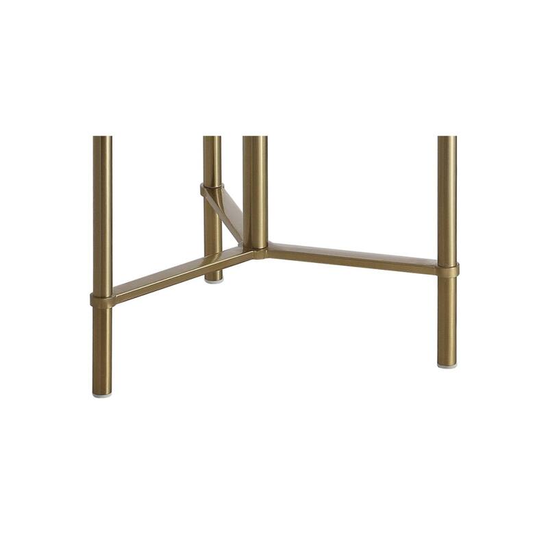 Trisha 59" Metal/Glass LED Side Table and Floor Lamp, Brass by JONATHAN Y - Brass Gold - 59" H x 18" W x 18" D