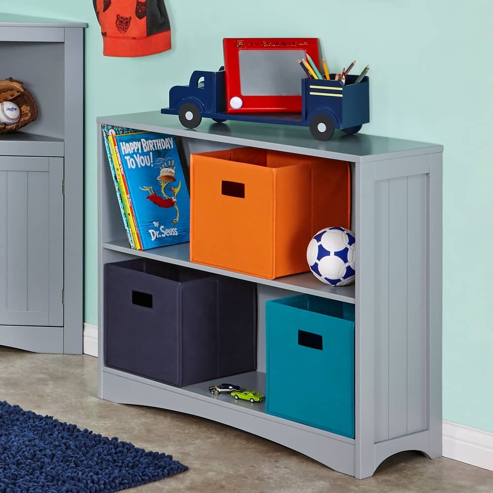 RiverRidge Kids Playroom Horizontal Toy Organizer Bookshelf with Open Storage Shelves