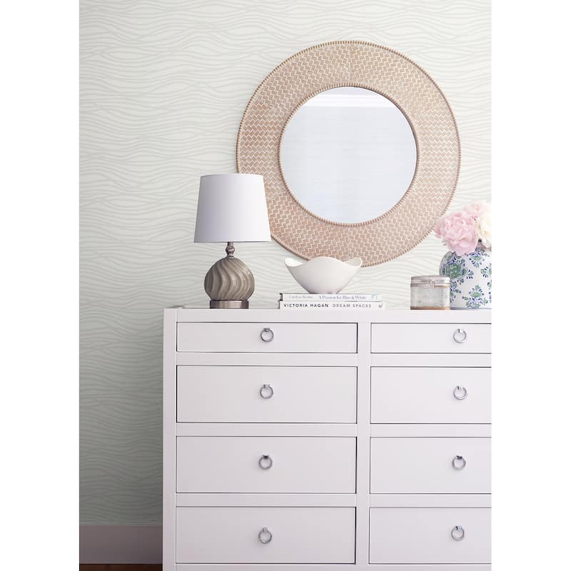A-Street Prints Galyn Dove Pearlescent Wave Wallpaper