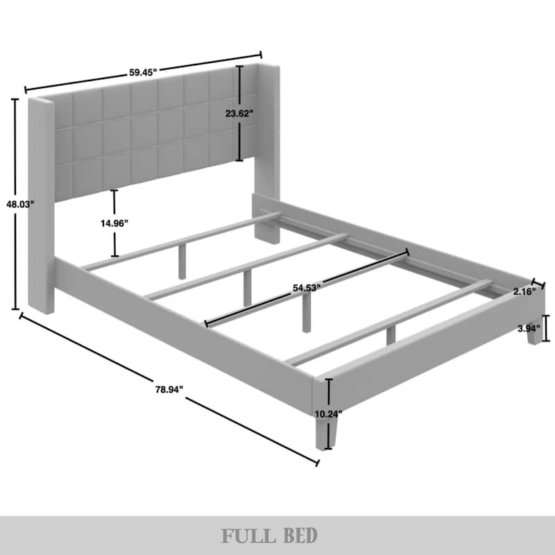 CraftPorch Wingback Linen Upholstered Panel Bed