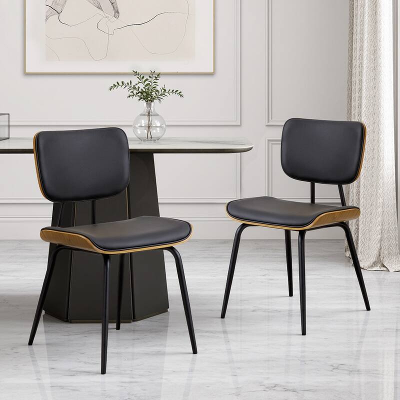 Faux Leather Upholstered Dining Chairs Set of 2/4 - 33.5"H x 19.3"W x 23"D