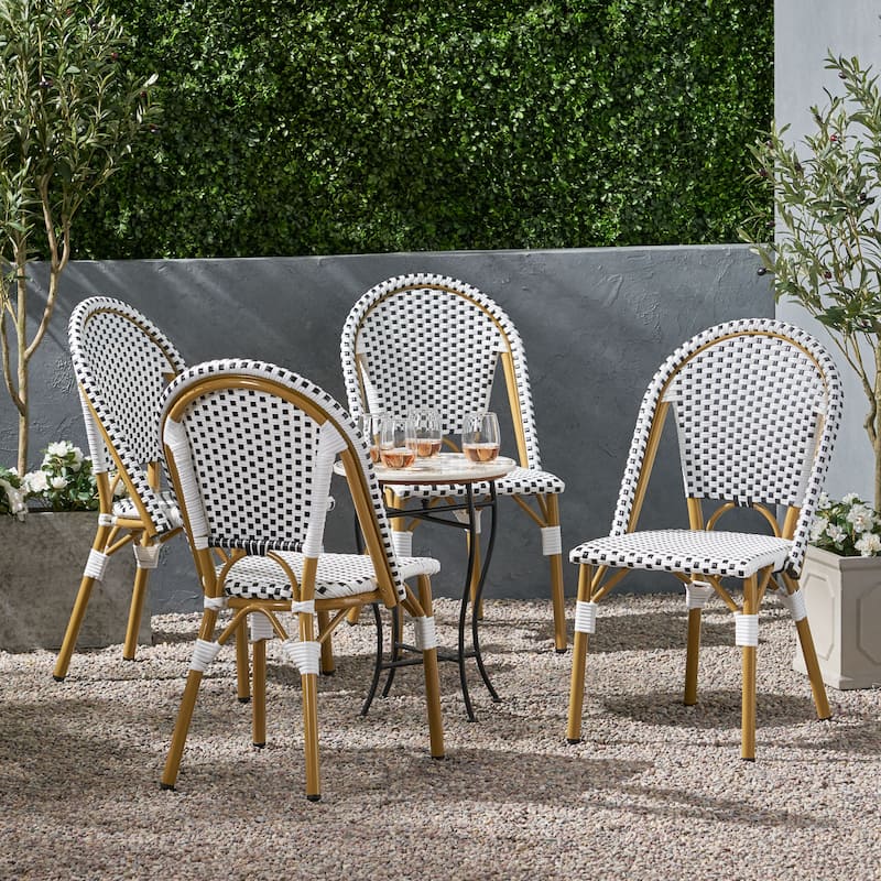 Elize Outdoor French Cafe Chairs (Set of 4) by Christopher Knight Home