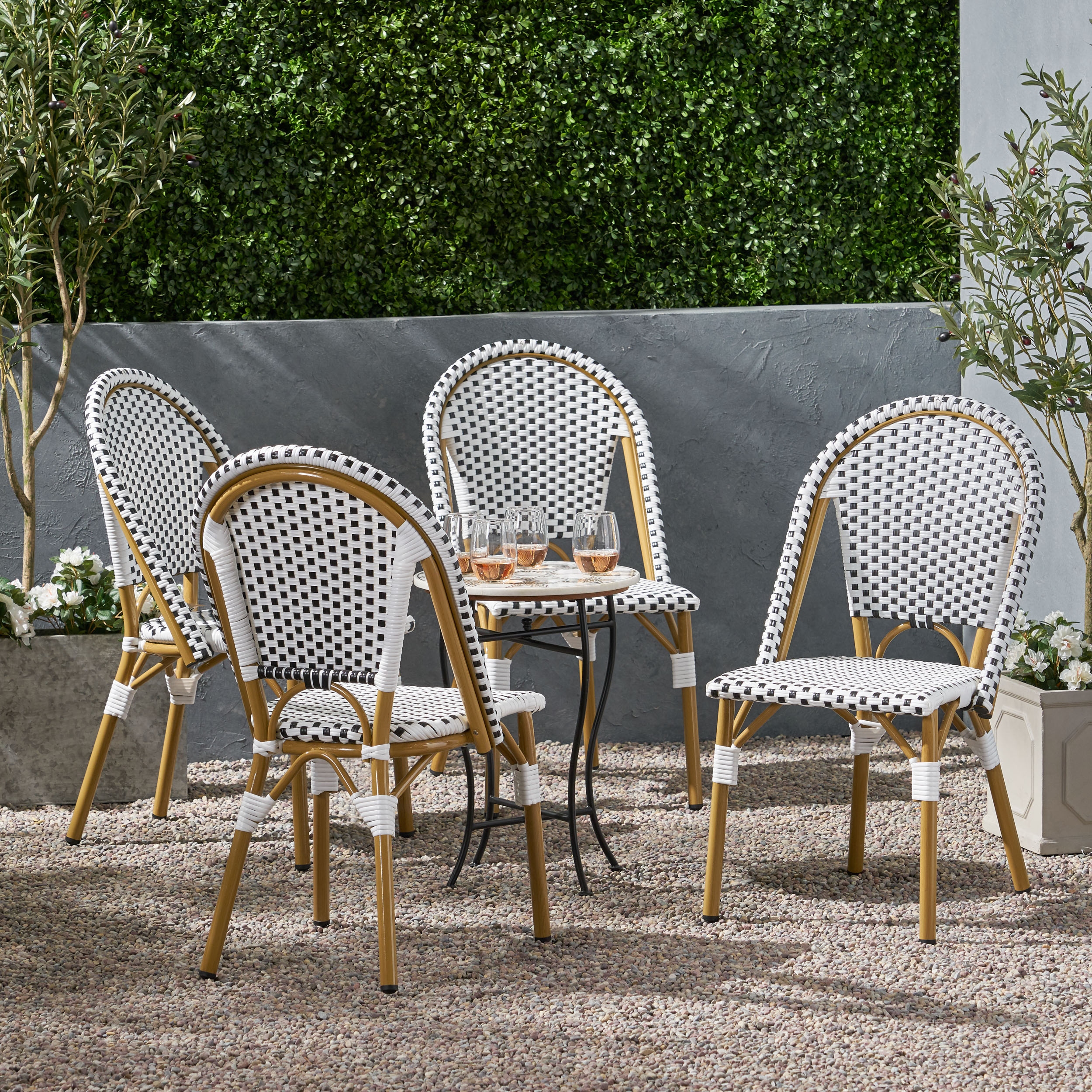 Woven french discount bistro chairs
