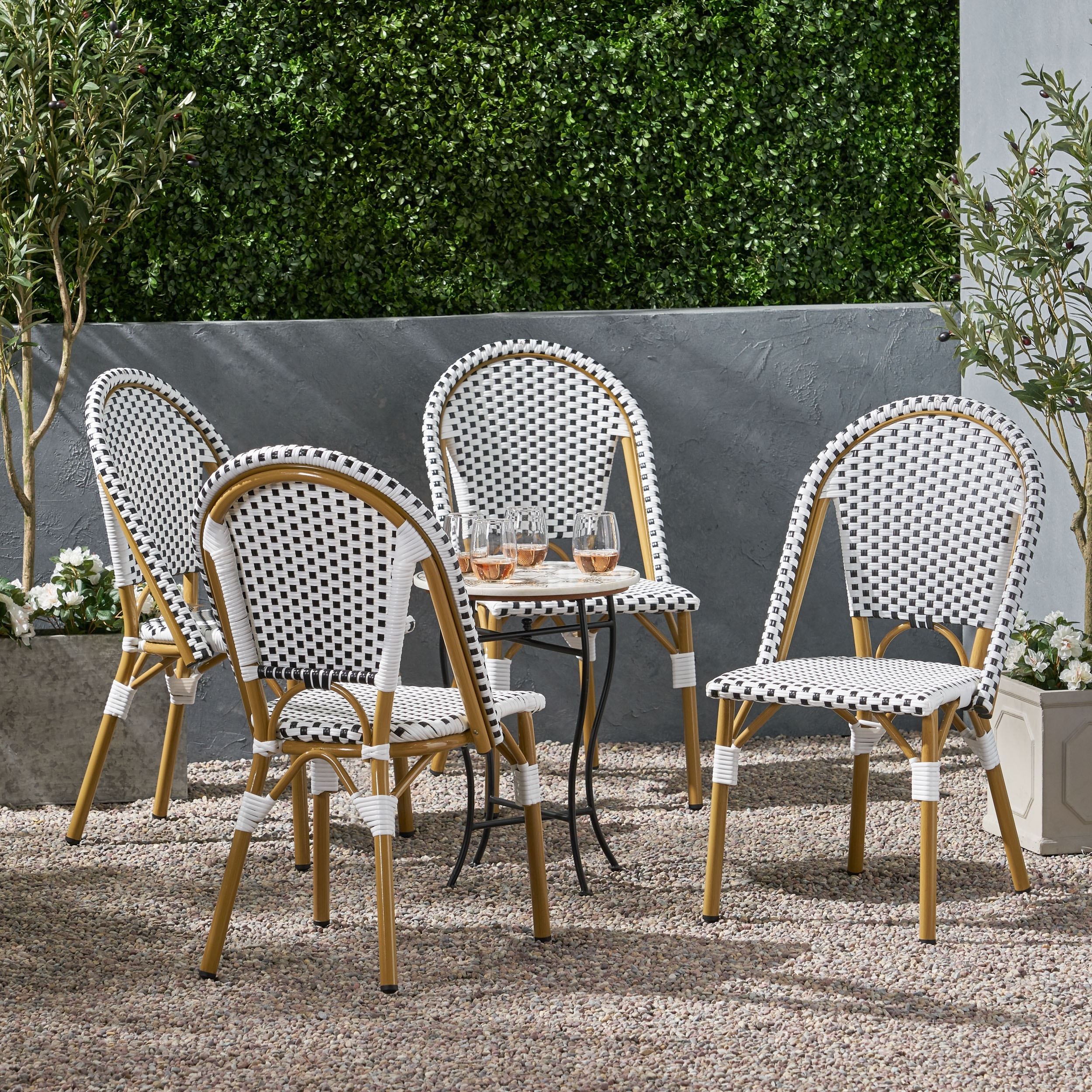 White rattan shop outdoor chairs