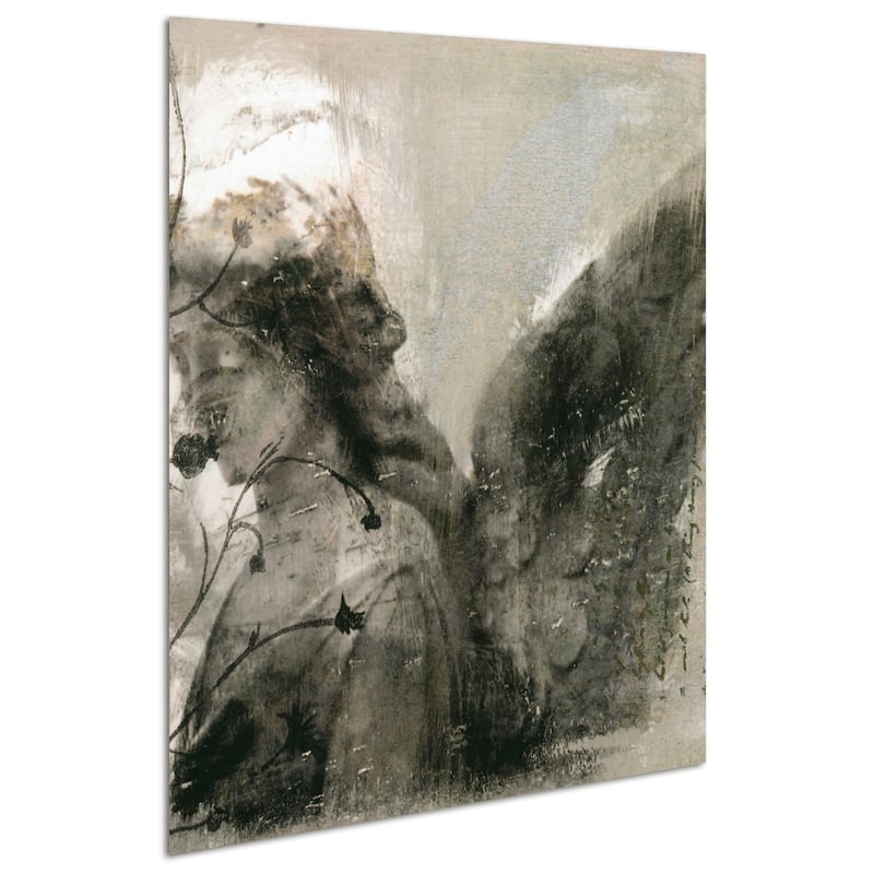 "New Orleans Angel Sculpture" Frameless Free Floating Tempered Glass Panel Graphic Wall Art
