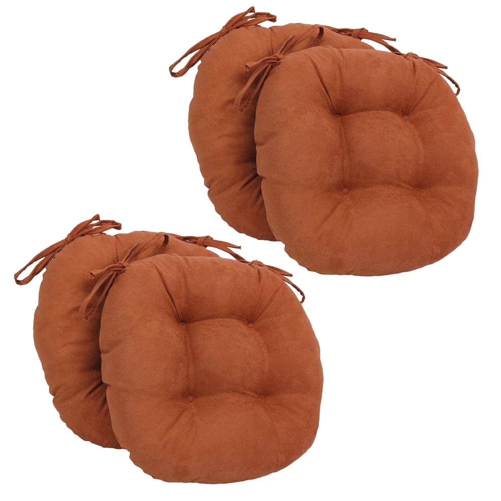 16-inch Round Indoor Microsuede Chair Cushions (Set of 2, 4, or 6)
