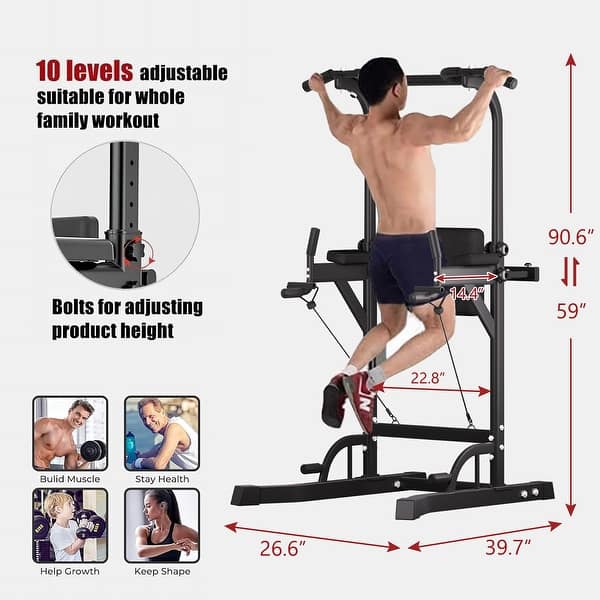 HUAMYTH Power Tower Dp Bar Staton Mult-Functon Pull-Up Bar for Home