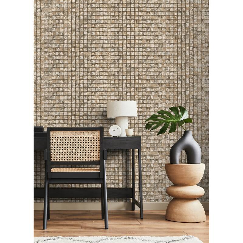 Advantage Kingsley Neutral Tiled Wallpaper