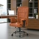 preview thumbnail 8 of 16, Adjustable Height Executive Office Chair High Backrest with 90°-130° Recline Grid-Cut PU Leather & Nail Head Trim Brown