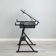 preview thumbnail 4 of 5, Nestfair Black Adjustable Tempered Glass Drafting Printing Table with Chair