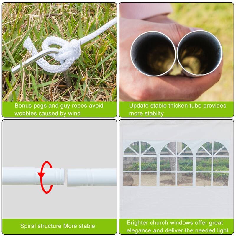 3 x 3m Three Sides Waterproof Tent with Spiral Tubes