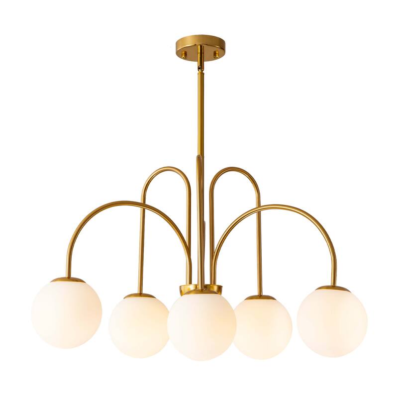 Modern Sputnik Glass Bubble Chandelier in Gold for Dining Room
