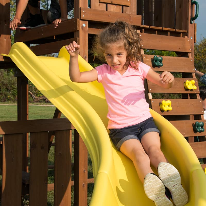 Swing-N-Slide Castlebrook Wood Outdoor Swing Set with Two Slides