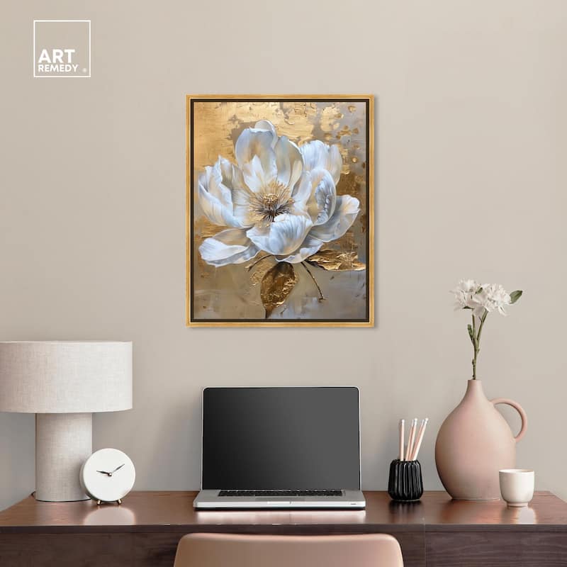 Athenas Flower Canvas Glamorous Feminine Wall Art by Art Remedy