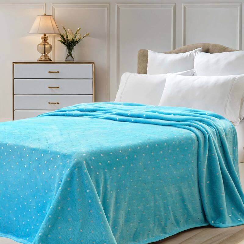 Superior Fleece Plush Medium Weight Soft Fluffy Decorative Blanket - King - Winter Blue