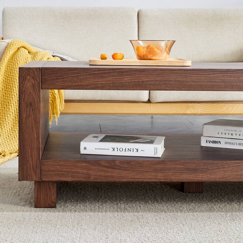 Modern Minimalist MDF Rectangular Coffee Table, 47.2*23.6*18 Inches