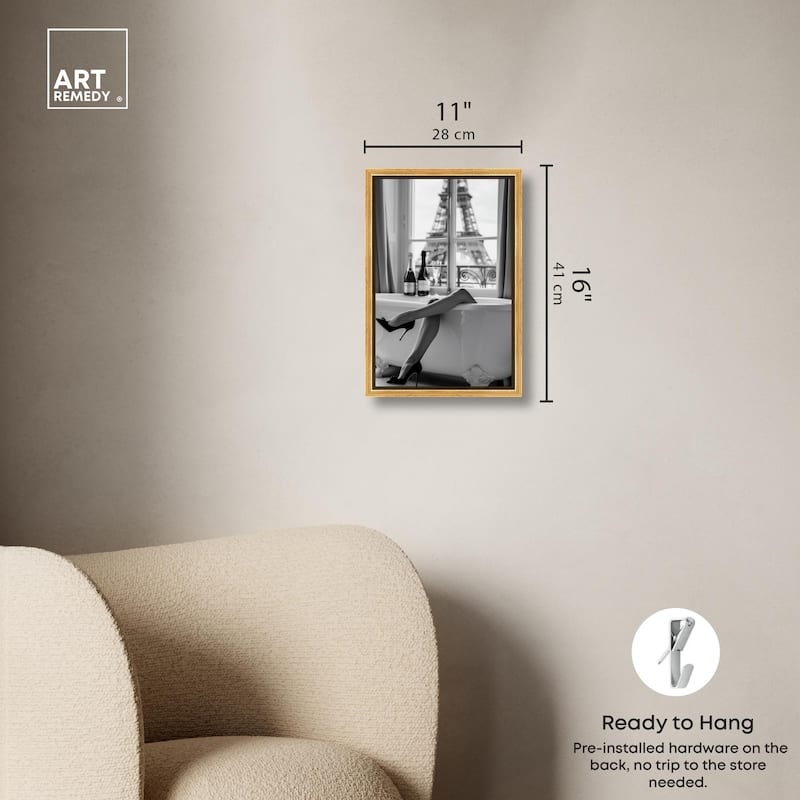 Bathtub Sit Back Glam Canvas by Art Remedy