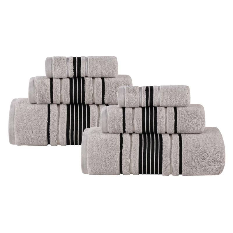 Superior Sadie Zero Twist Cotton 6 Piece Solid Towel Set