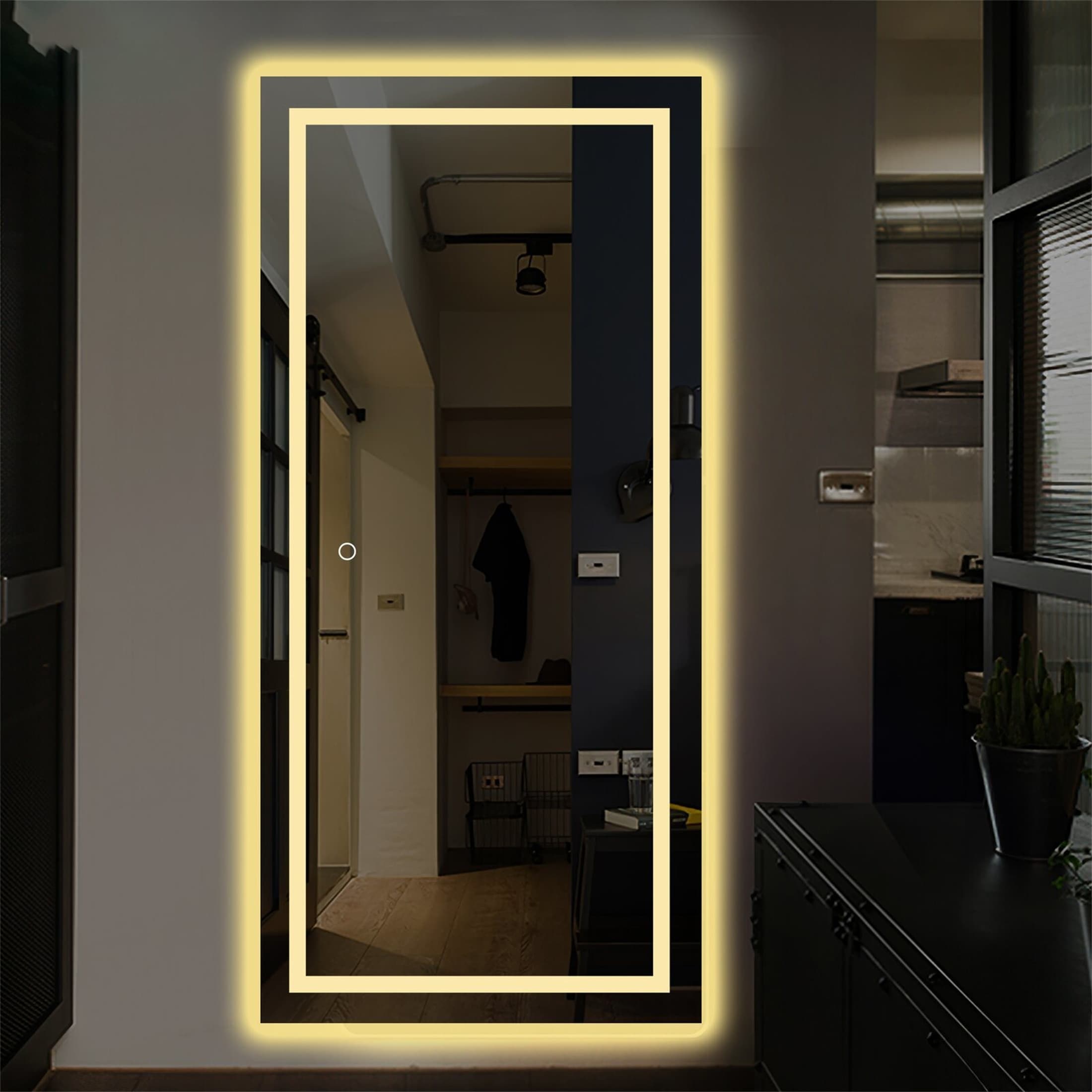 Lotus-47x22 Full Length Body LED Mirror Bedroom Long Mirror with Lights