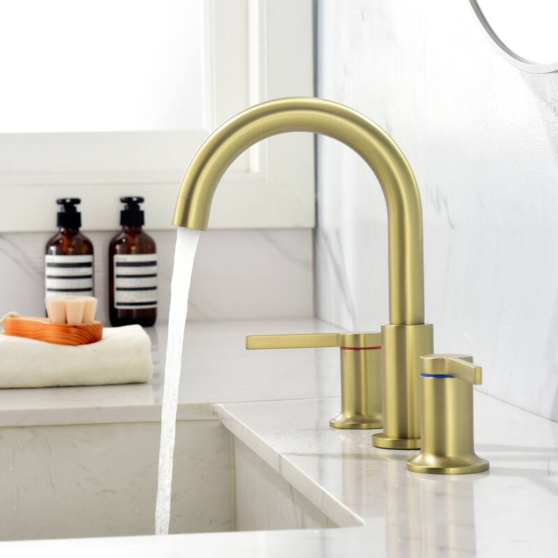 Topcraft 3 Colors 2-Handle Widespread Bathroom Sink Faucet - Brushed Gold