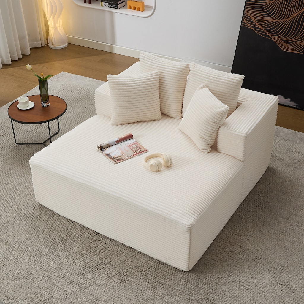 54" W Oversized Chaise Lounge Chair Leisure Sofa Bed with Pillows