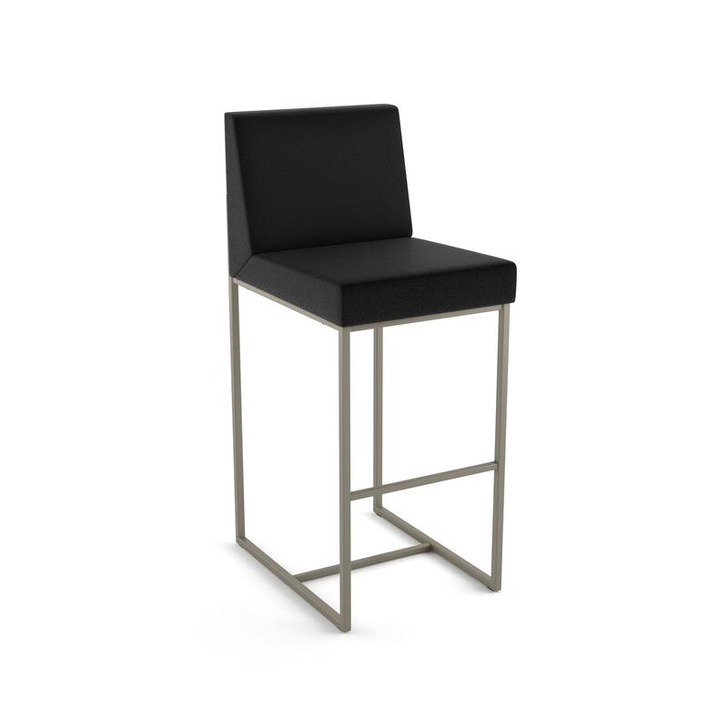 Amisco Derry Counter and Bar Stool - Charcoal Grey Boucle Polyester / Grey Metal - Bar Height