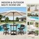 preview thumbnail 12 of 48, 3-Piece HDPE Counter Height Bar Set with 2 24.8'' Height Swivel Bar Stools and 29.92'' W Square Bar Table,Pub table sets of 3