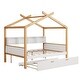 preview thumbnail 5 of 5, Full Size House Bed with Bookshelf Storage Space, Kids Bed with 2 Drawer
