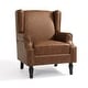 preview thumbnail 8 of 21, 2 Set Modern Vegan Leather Wing Back Armchair