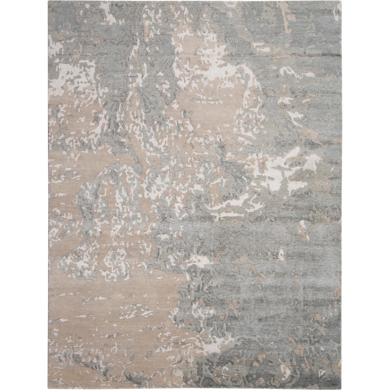 Nourison Silk Shadows Modern Abstract Beige Sheen Area Rug