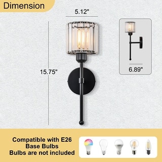 Starsky Glass Crystal Dimmable Armed Wall Sconce (Set of 2)