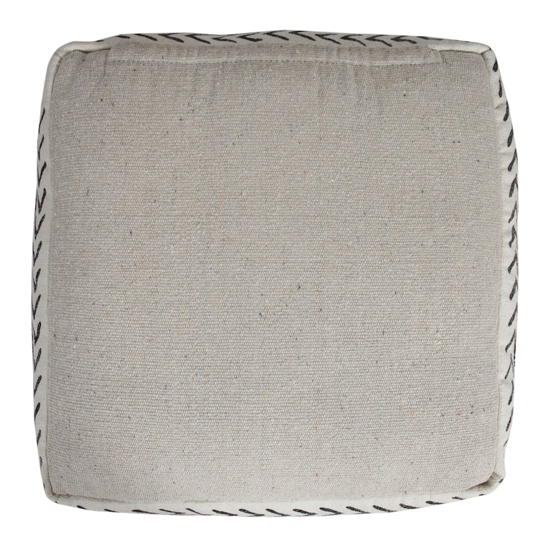 Sevita Textured Chevron Stripe Pouf Ottoman