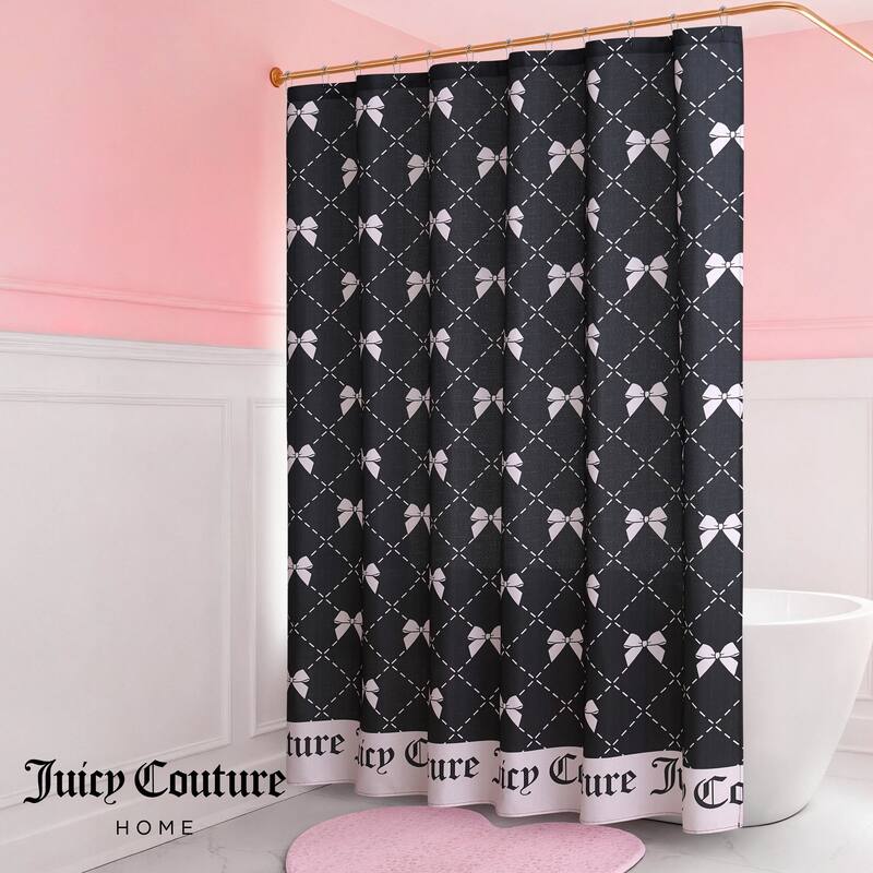 Juicy Couture 13-Piece Shower Curtain and Hooks Set