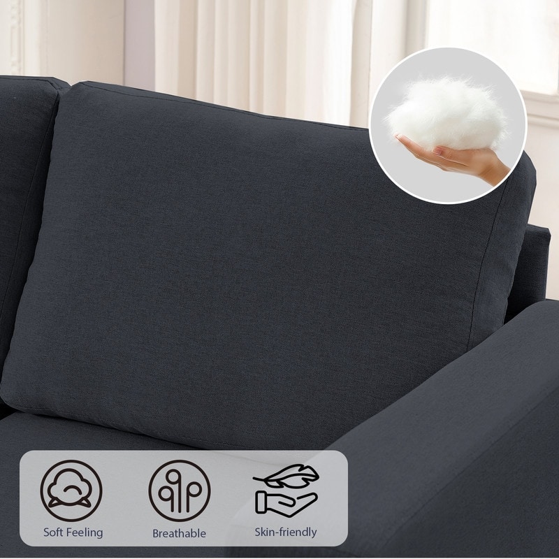 Mixoy 108" Linen Oversized Modular Sectional Sofa,L-Shaped Sectional Sofas with Side Pocket,Large 6 Seater Corner Sofa