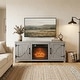 preview thumbnail 27 of 53, 58-Inch Farmhouse Electric Fireplace TV Stand with Storage Cabinets and Adjustable Shelves
