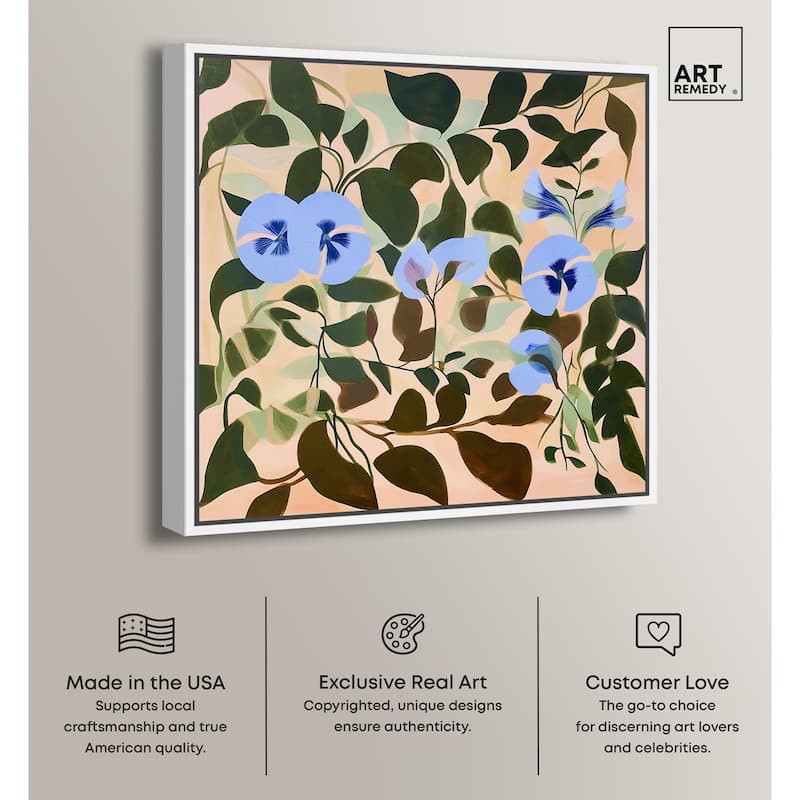 Naive Blue Flowers Canvas by Art Remedy